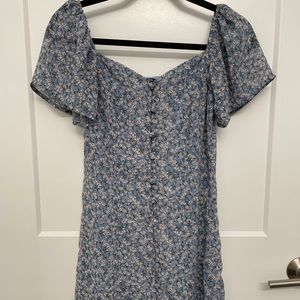 Nasty Gal Blue Floral Mini Dress